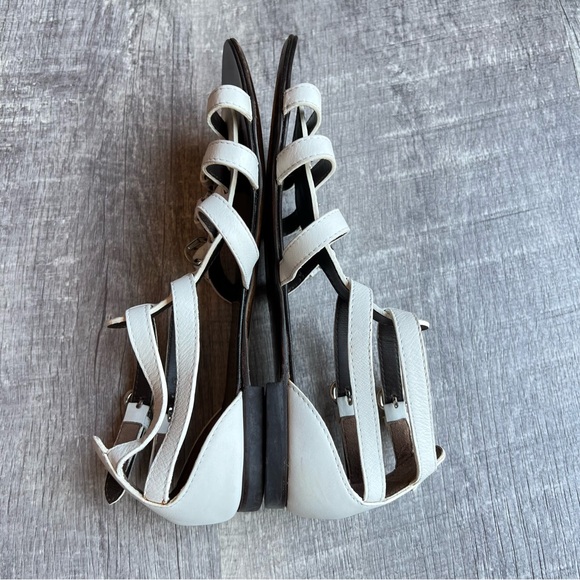 Giuseppe Zanotti Gladiator White Leather Flats Made Italy 37 - Picture 3 of 9